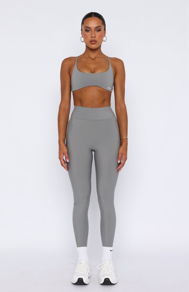 Women's White Fox Intensity Scrunch Leggings Grey | KSUW-79083