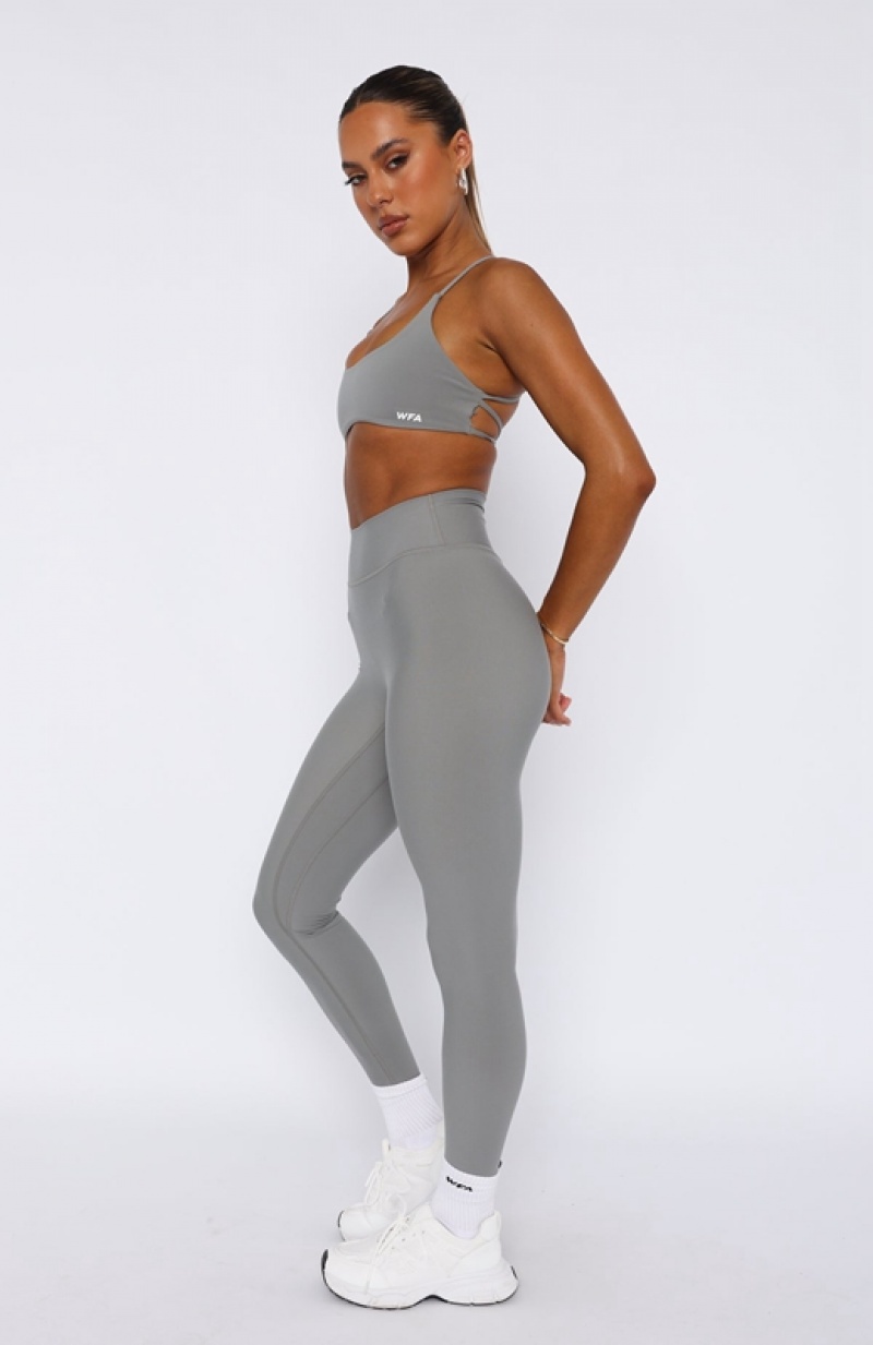 Women's White Fox Intensity Scrunch Leggings Grey | KSUW-79083