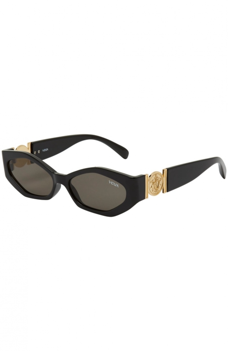 Women's White Fox Kensington Sunglasses Black | MKHL-23870