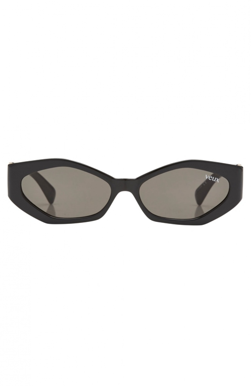 Women's White Fox Kensington Sunglasses Black | MKHL-23870