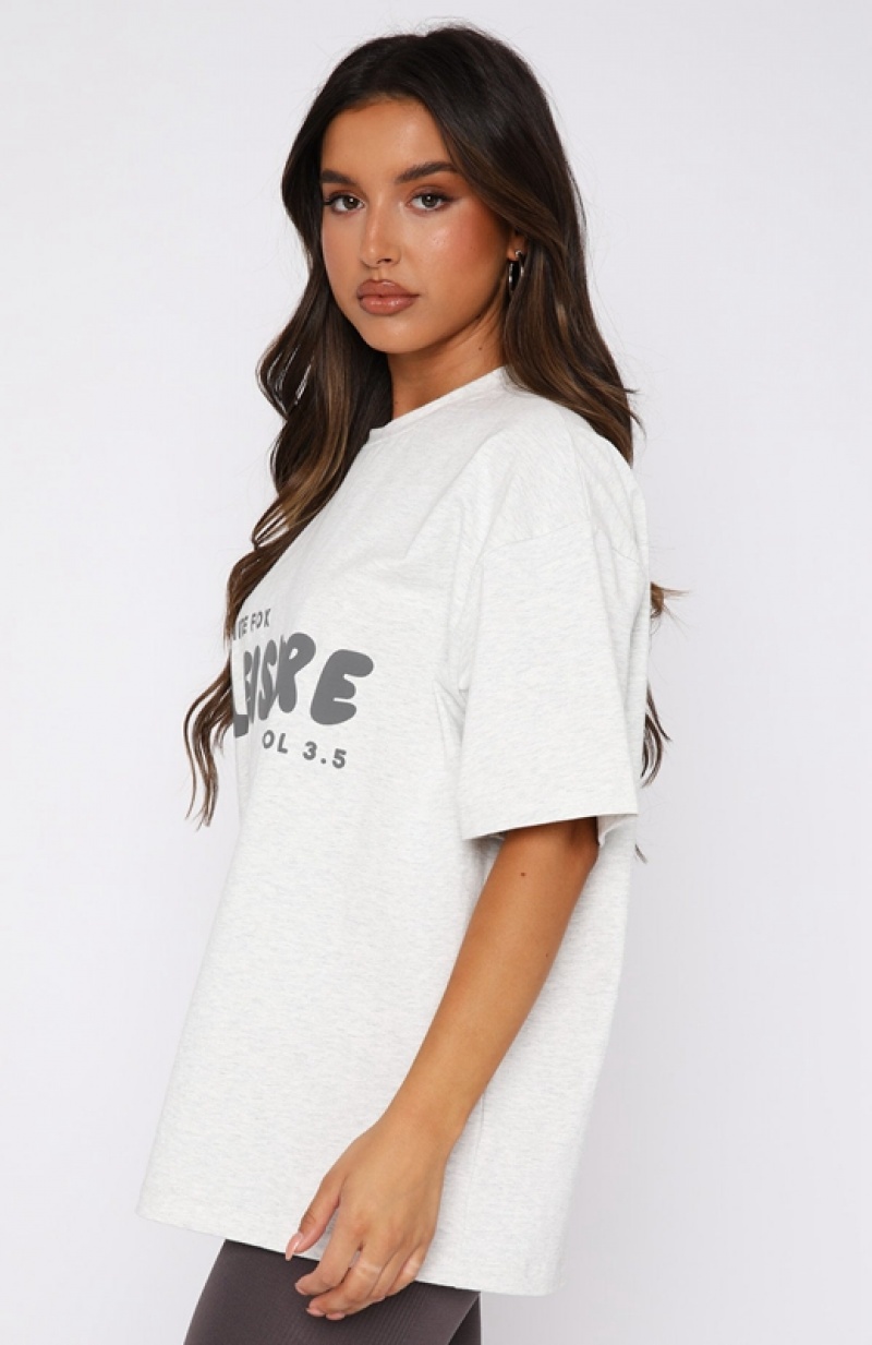 Women's White Fox Leisure Series Oversized T Shirts Grey | AZJP-30594