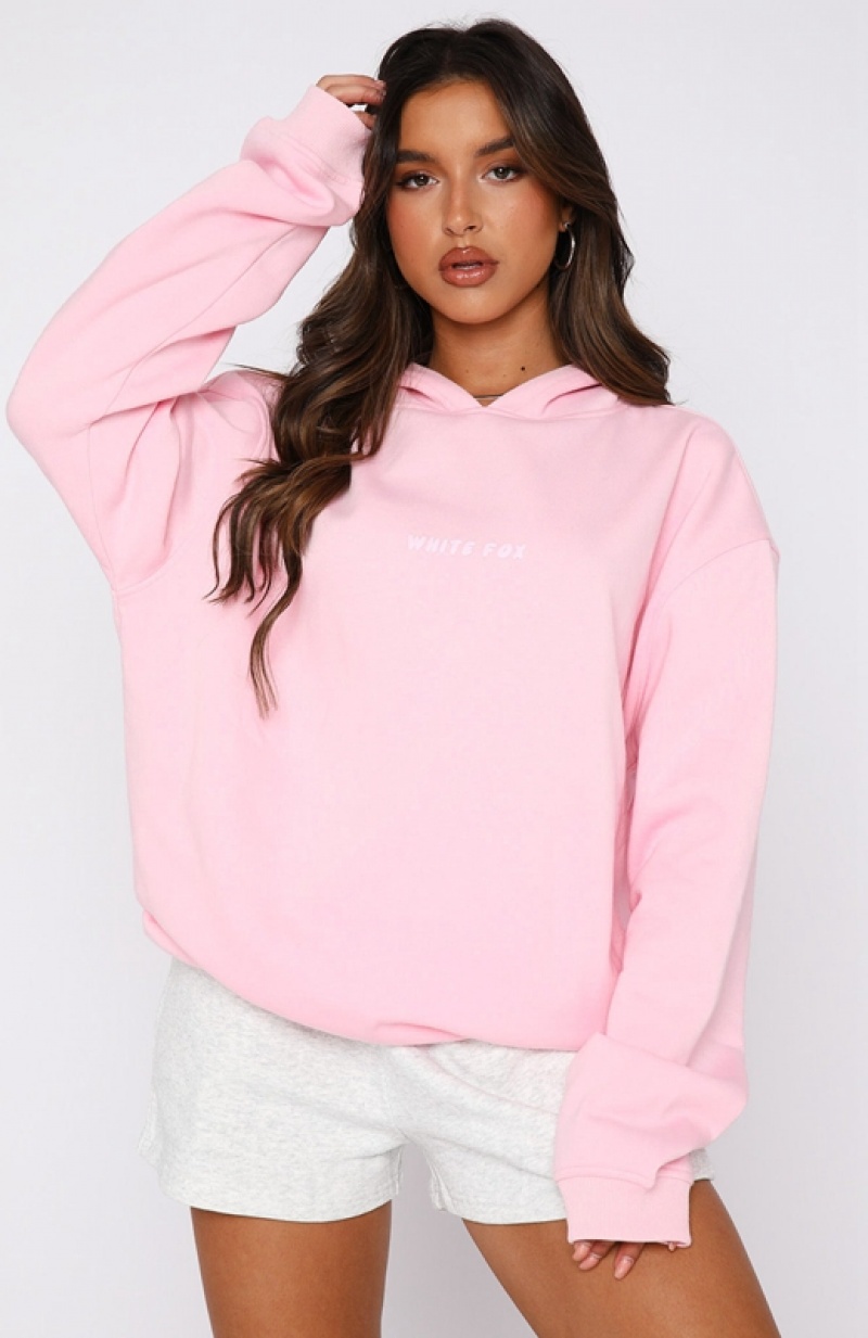 Women's White Fox Leisure Series Oversized Hoodie Pink | TXPN-50214