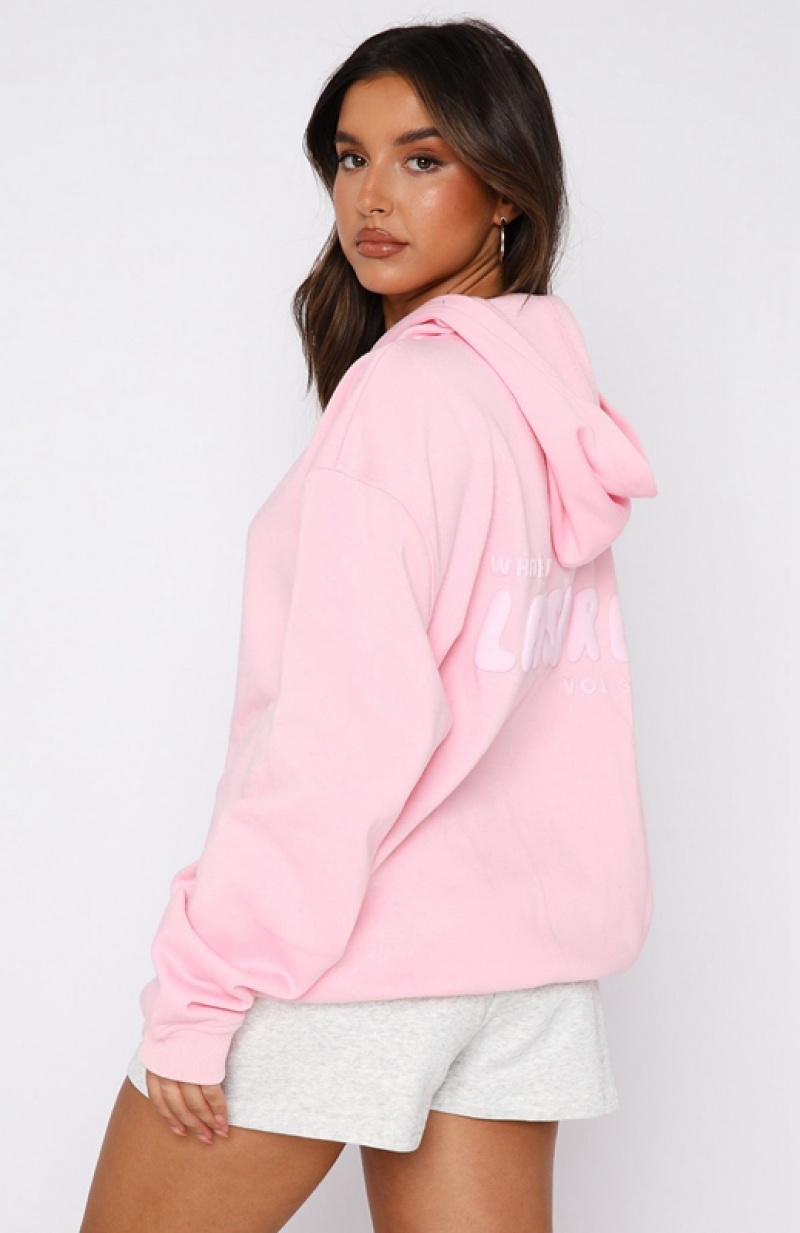 Women's White Fox Leisure Series Oversized Hoodie Pink | TXPN-50214