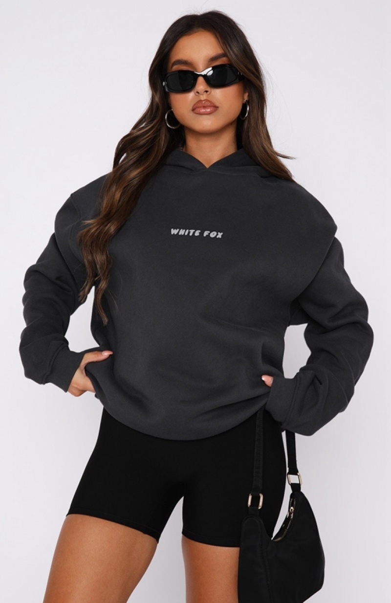 Women's White Fox Leisure Series Oversized Hoodie Grey | OKVG-24678