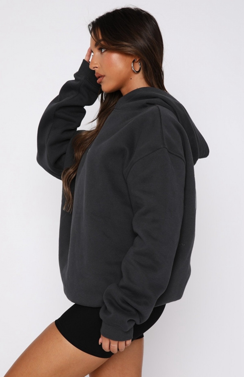 Women's White Fox Leisure Series Oversized Hoodie Grey | OKVG-24678