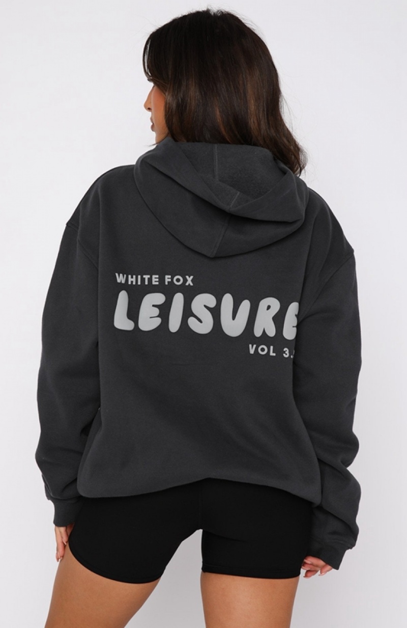 Women's White Fox Leisure Series Oversized Hoodie Grey | OKVG-24678