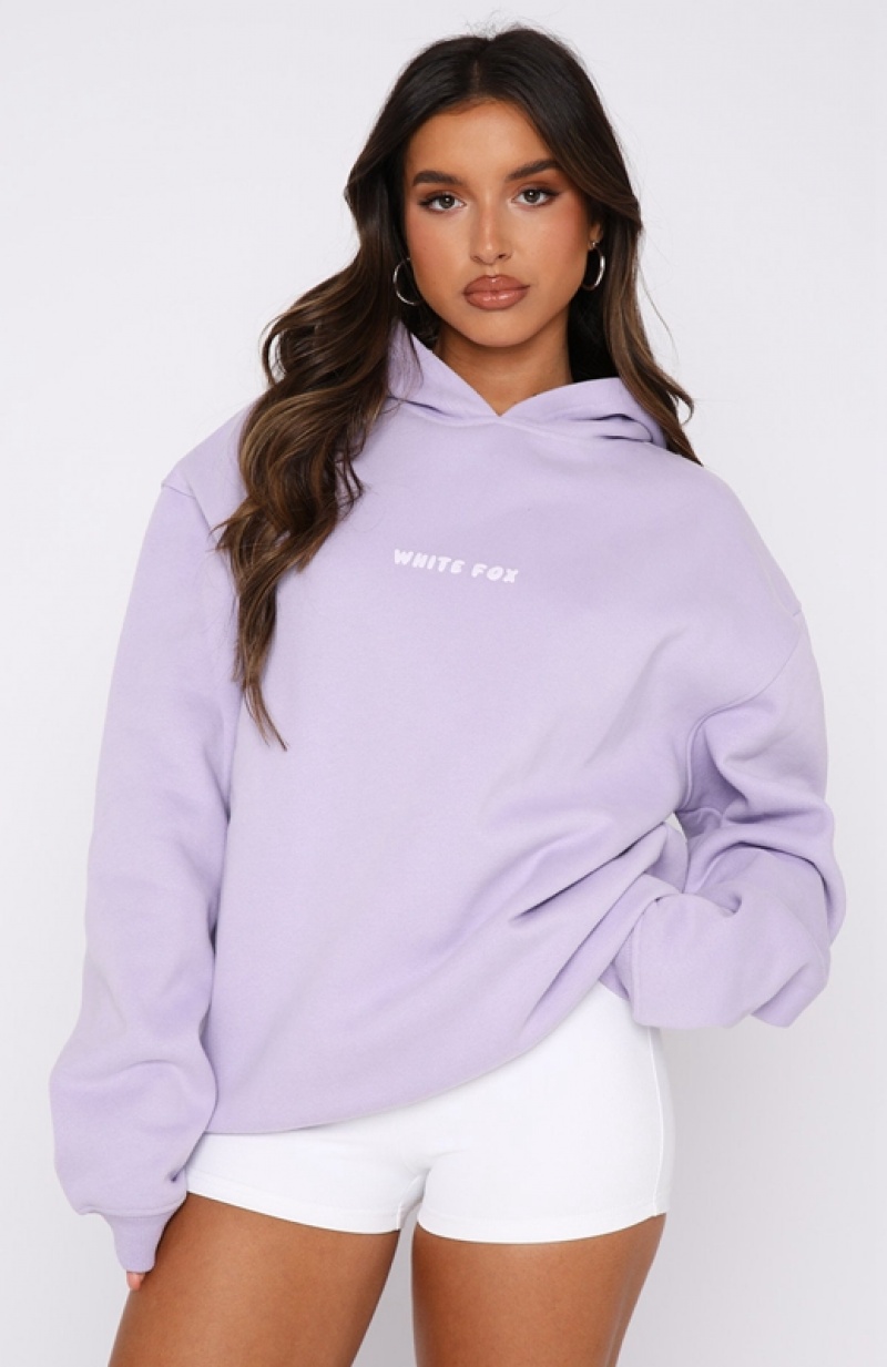 Women's White Fox Leisure Series Oversized Hoodie Lavender | HBSF-21568