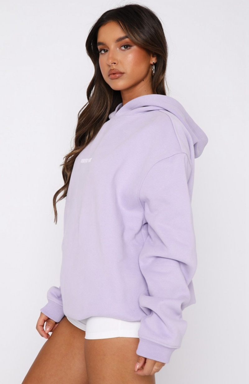 Women's White Fox Leisure Series Oversized Hoodie Lavender | HBSF-21568