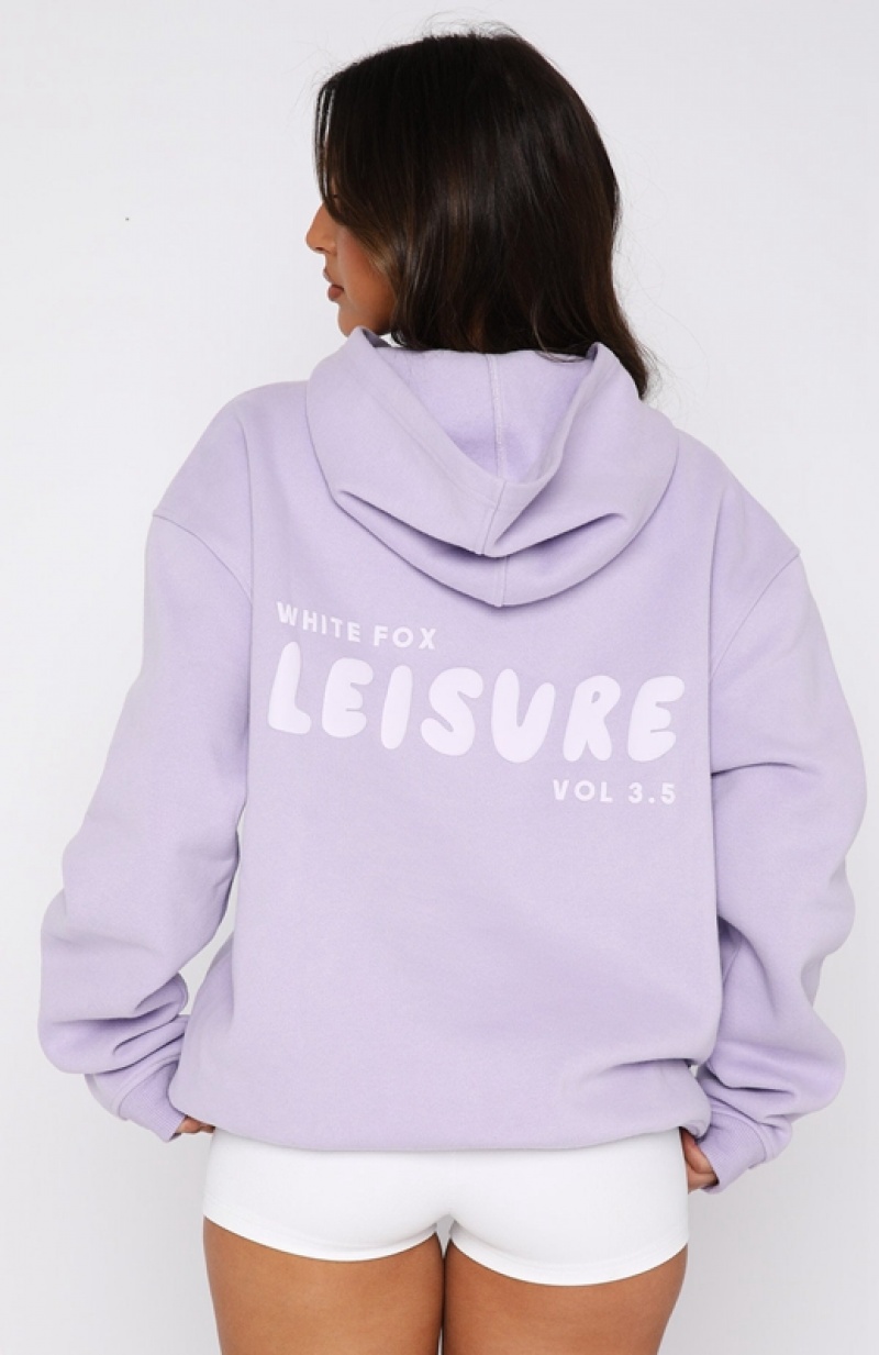 Women's White Fox Leisure Series Oversized Hoodie Lavender | HBSF-21568