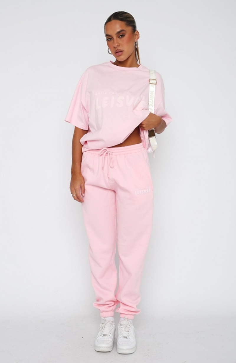 Women's White Fox Leisure Series Sweatpants Pink | MYUD-72546