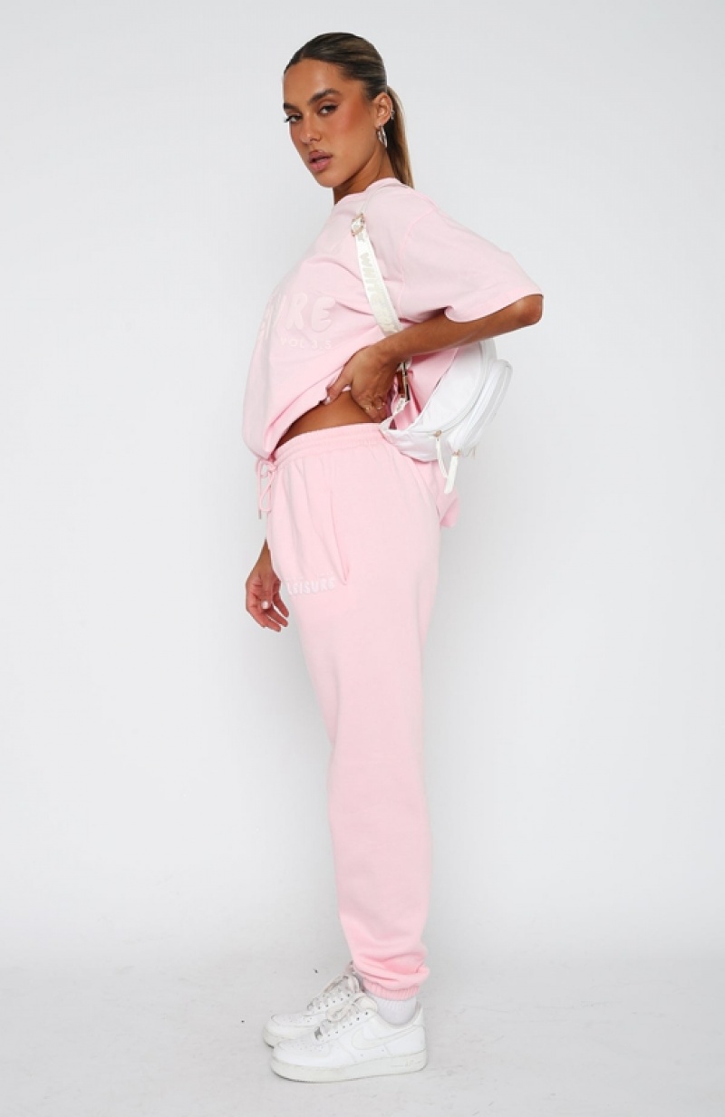 Women's White Fox Leisure Series Sweatpants Pink | MYUD-72546