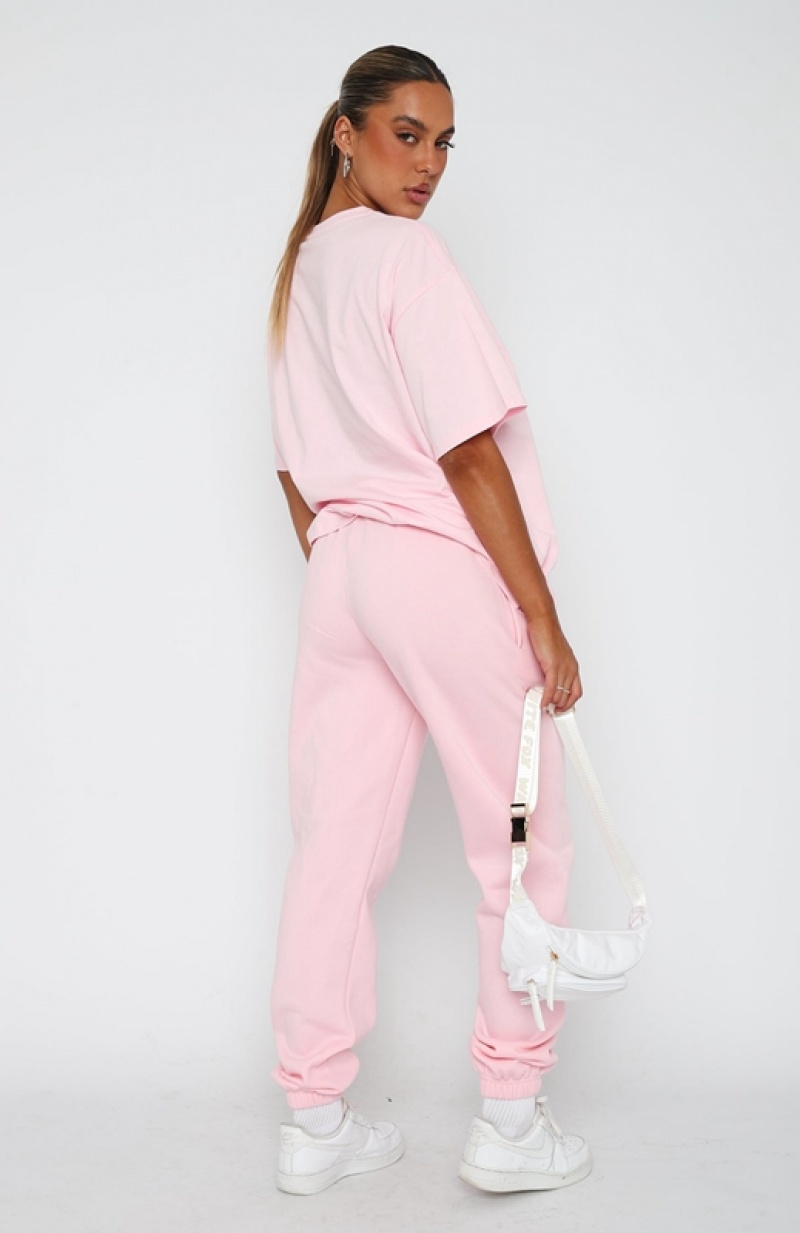 Women's White Fox Leisure Series Sweatpants Pink | MYUD-72546