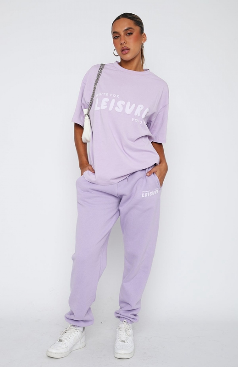 Women's White Fox Leisure Series Sweatpants Lavender | XCQJ-49780