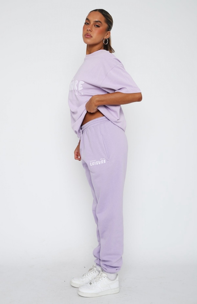 Women's White Fox Leisure Series Sweatpants Lavender | XCQJ-49780