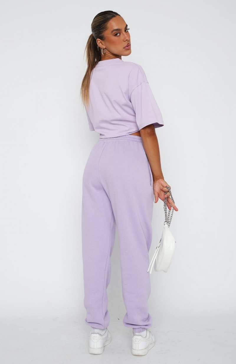 Women's White Fox Leisure Series Sweatpants Lavender | XCQJ-49780