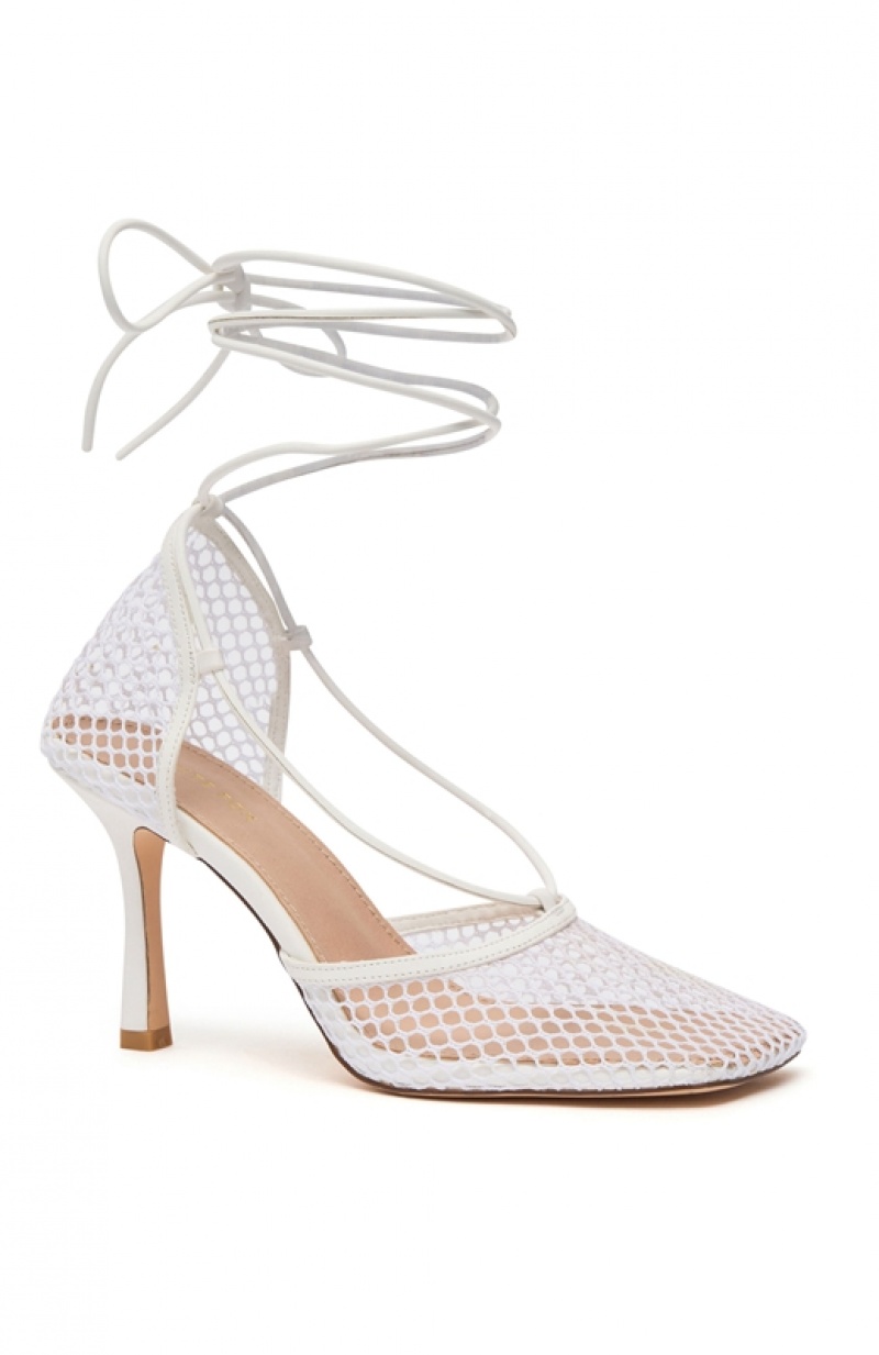 Women's White Fox Martha Heels White | LOMA-56139