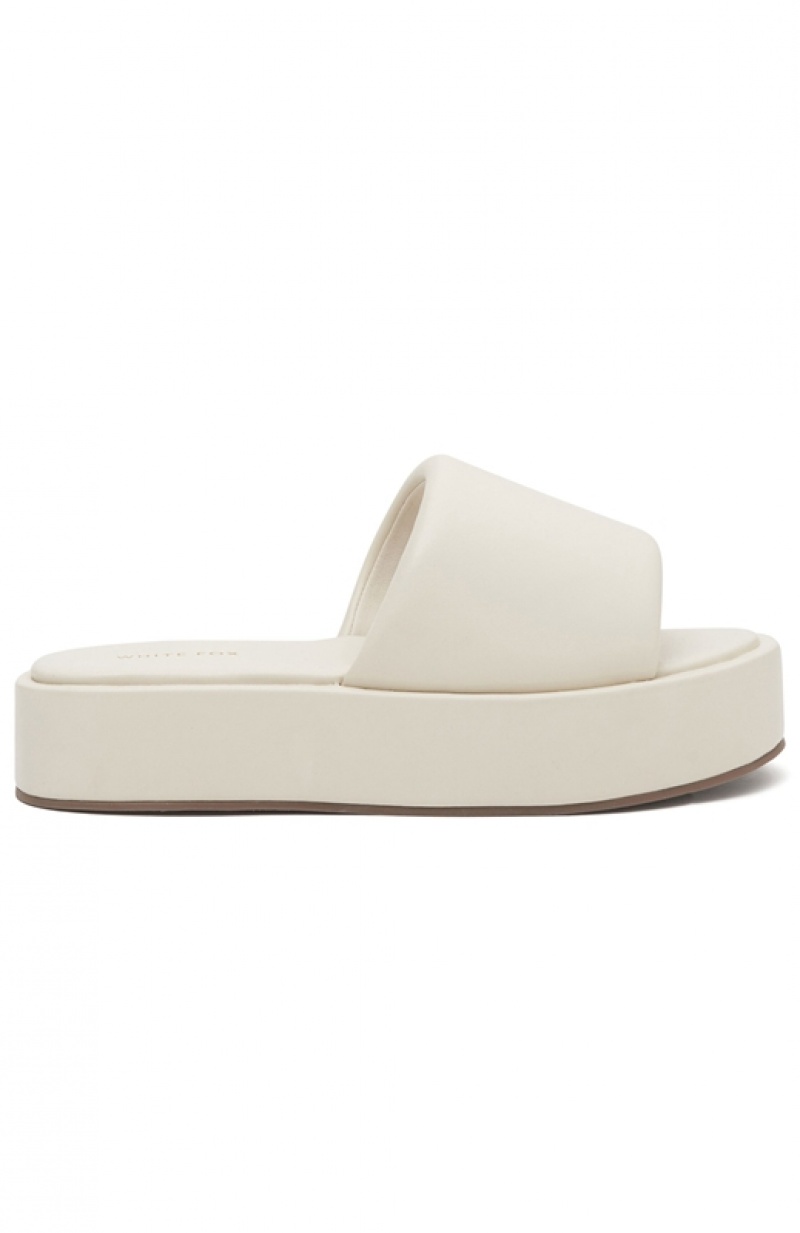 Women's White Fox Matea Platform Slides Beige | FJQR-15094