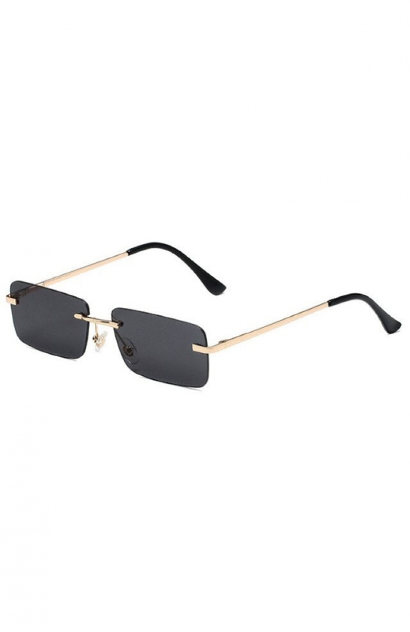 Women's White Fox Mia Sunglasses Black / Gold | LNKA-20657