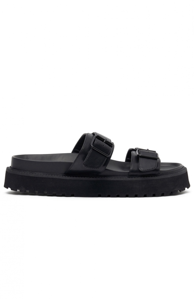 Women's White Fox Mila Slides Black | SPBO-70963