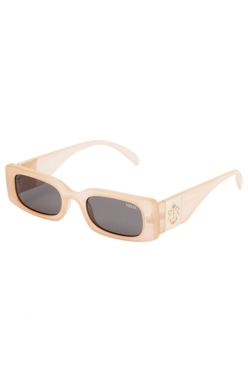 Women's White Fox Milan Sunglasses Brown | WALO-63507