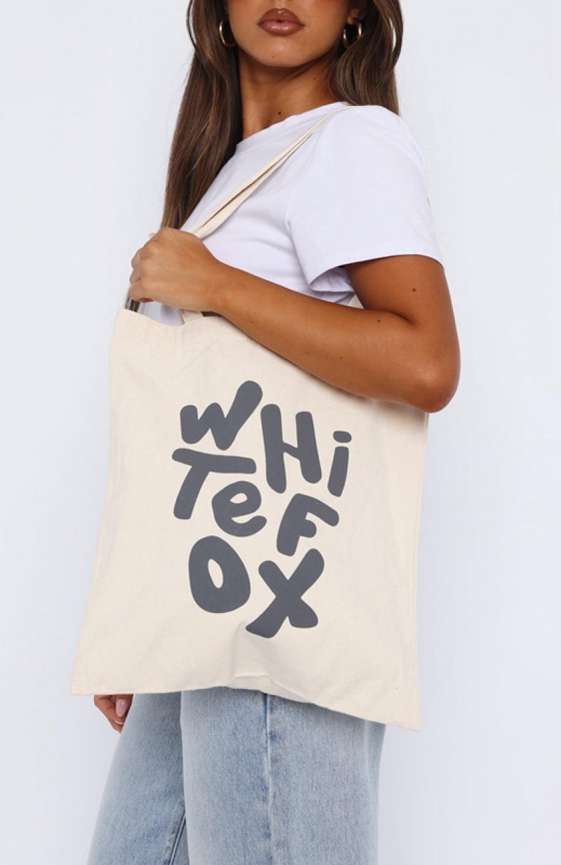 Women's White Fox New Standard Tote Bag Cream / Grey | PUYJ-27603