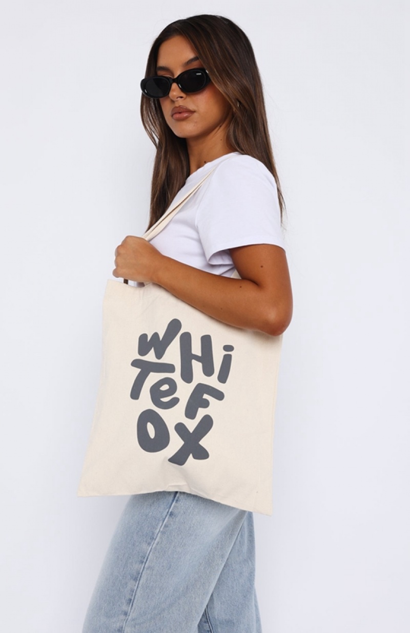 Women's White Fox New Standard Tote Bag Cream / Grey | PUYJ-27603