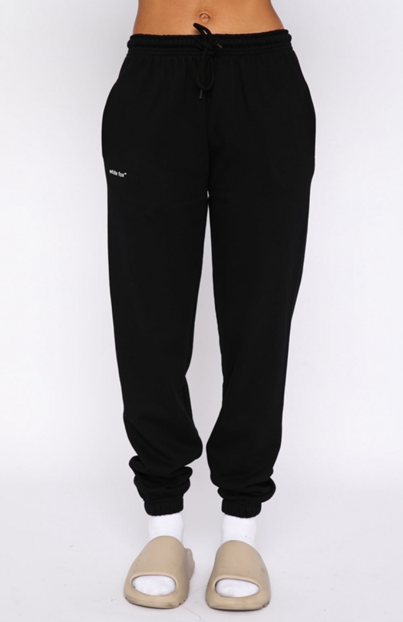 Women's White Fox Not An Issue Sweatpants Black | QPDZ-09561