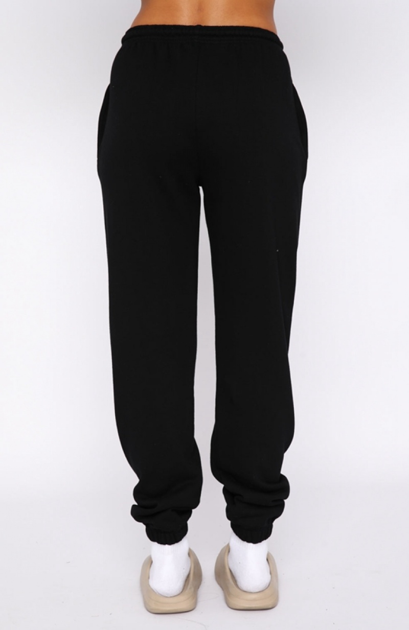 Women's White Fox Not An Issue Sweatpants Black | QPDZ-09561