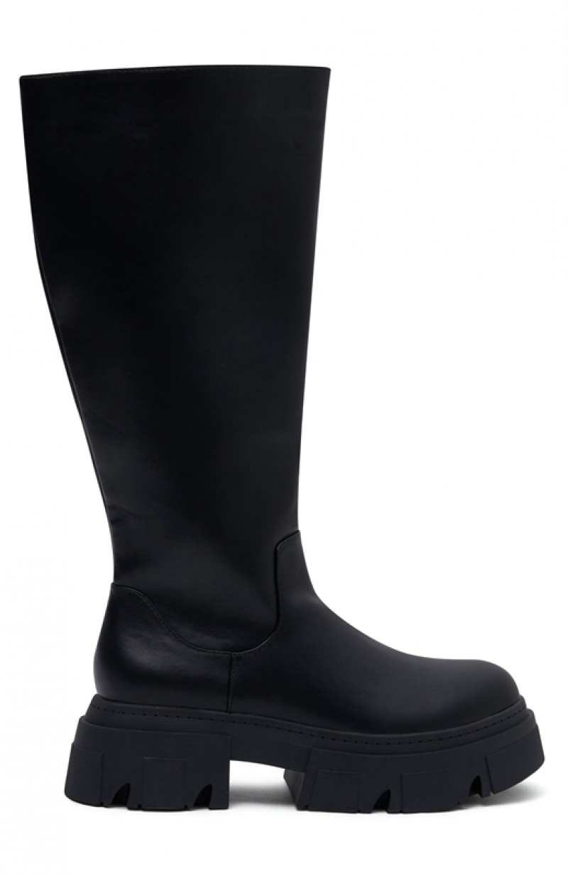 Women's White Fox Paddy Boots Black | BFQA-63108