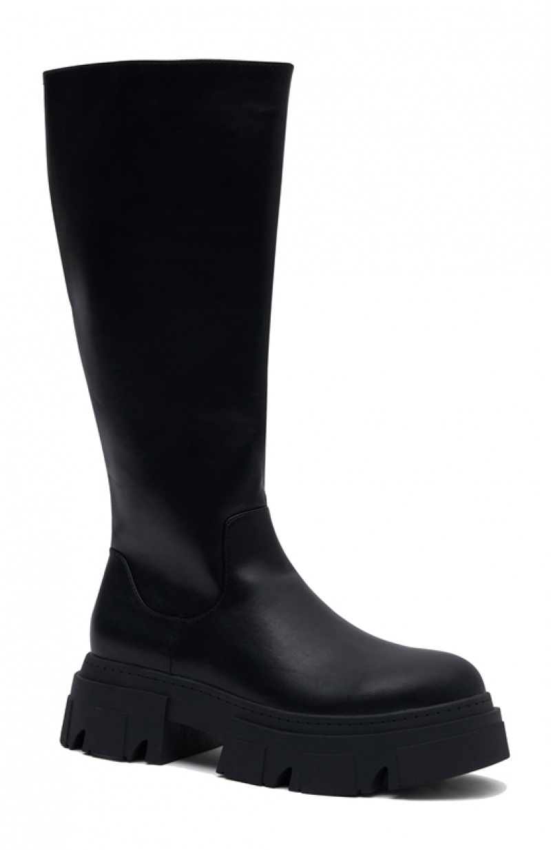 Women's White Fox Paddy Boots Black | BFQA-63108