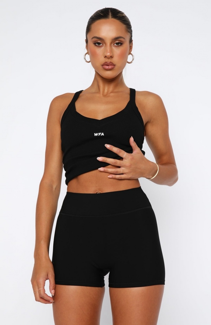 Women's White Fox Performance Sports Bra Black | RWXY-46037