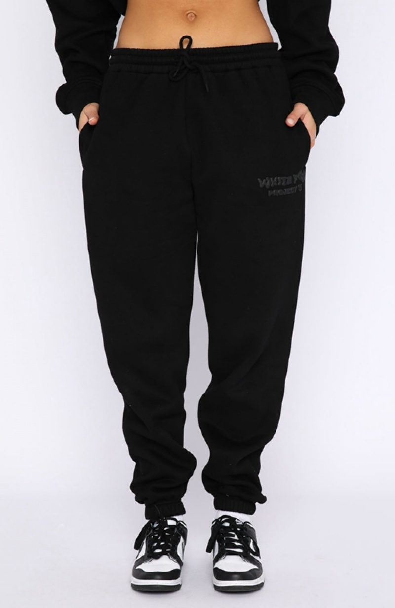 Women's White Fox Project 5 Sweatpants Black | HNSD-83921