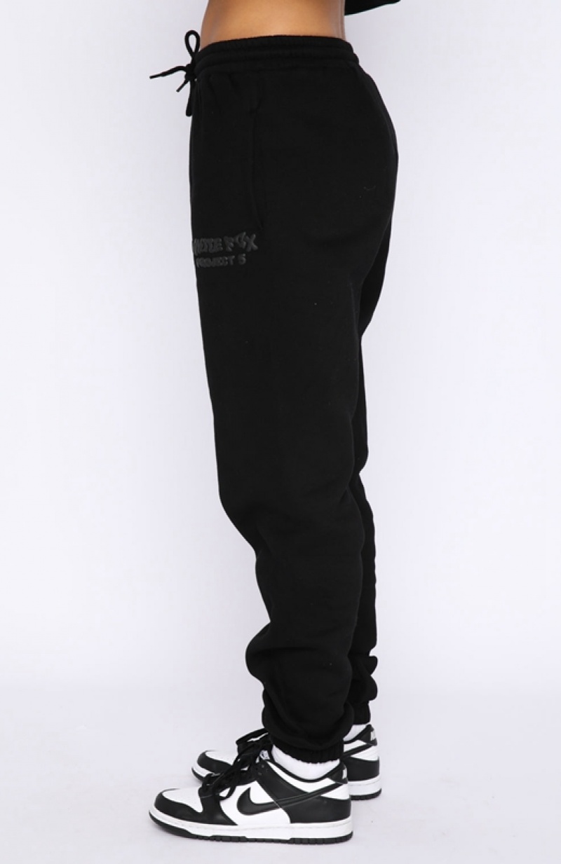 Women's White Fox Project 5 Sweatpants Black | HNSD-83921