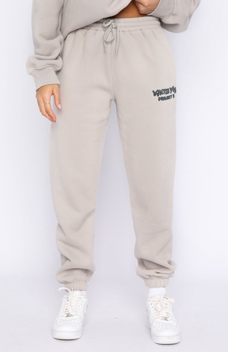 Women's White Fox Project 5 Sweatpants Grey | BTIF-95674