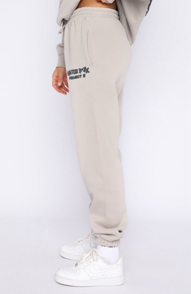 Women's White Fox Project 5 Sweatpants Grey | BTIF-95674