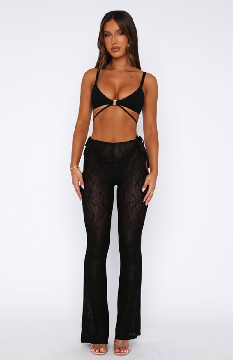 Women's White Fox Put Your Hands Up Pants Black | XCNL-62980