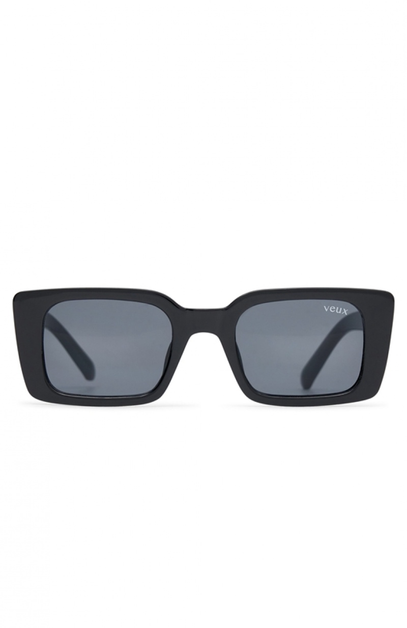 Women's White Fox Roberta Sunglasses Black | HUTO-93754