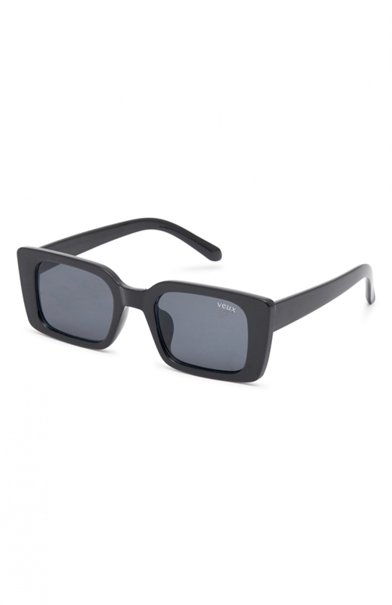 Women's White Fox Roberta Sunglasses Black | HUTO-93754