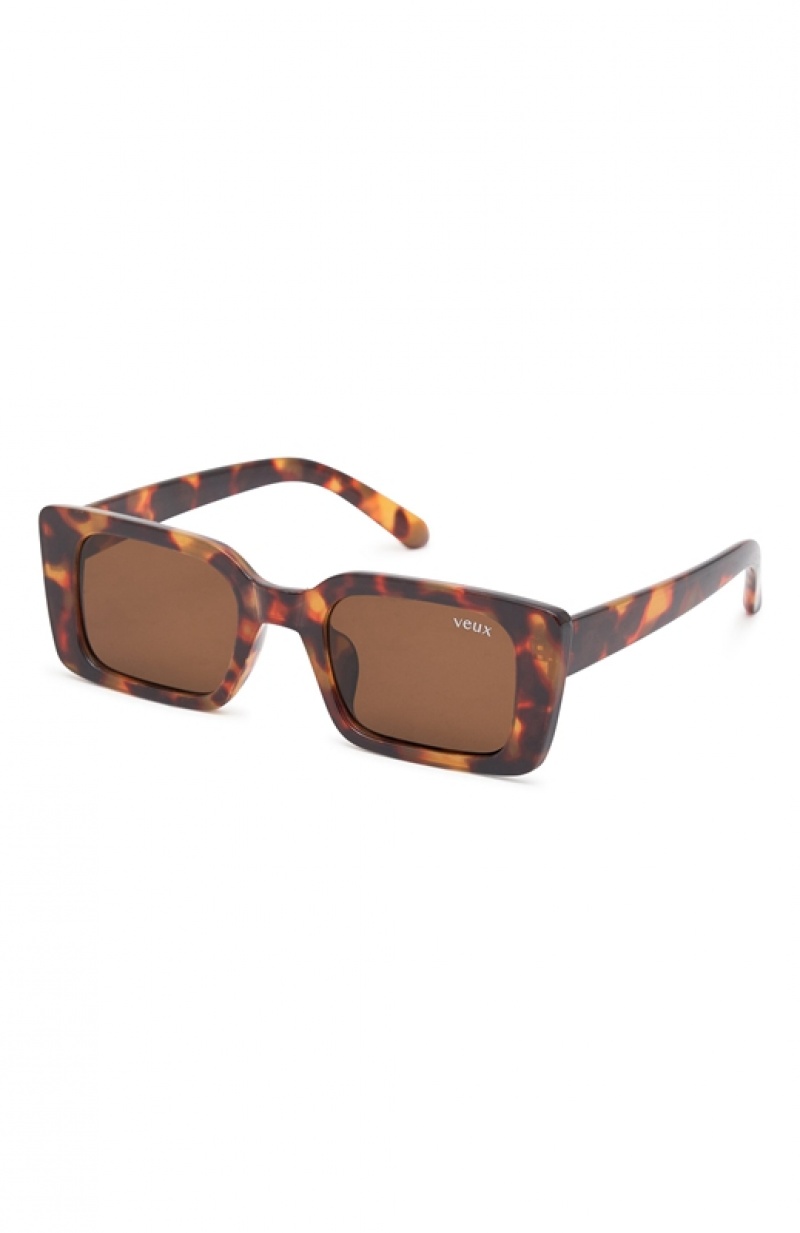 Women's White Fox Roberta Sunglasses Brown | VNYW-52609