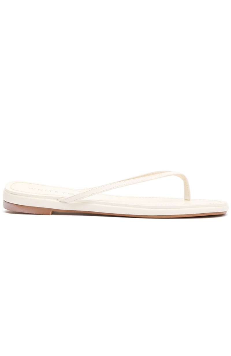 Women's White Fox Roma Thong Sandals Beige | DKYF-39754