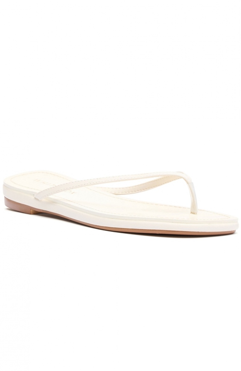 Women's White Fox Roma Thong Sandals Beige | DKYF-39754