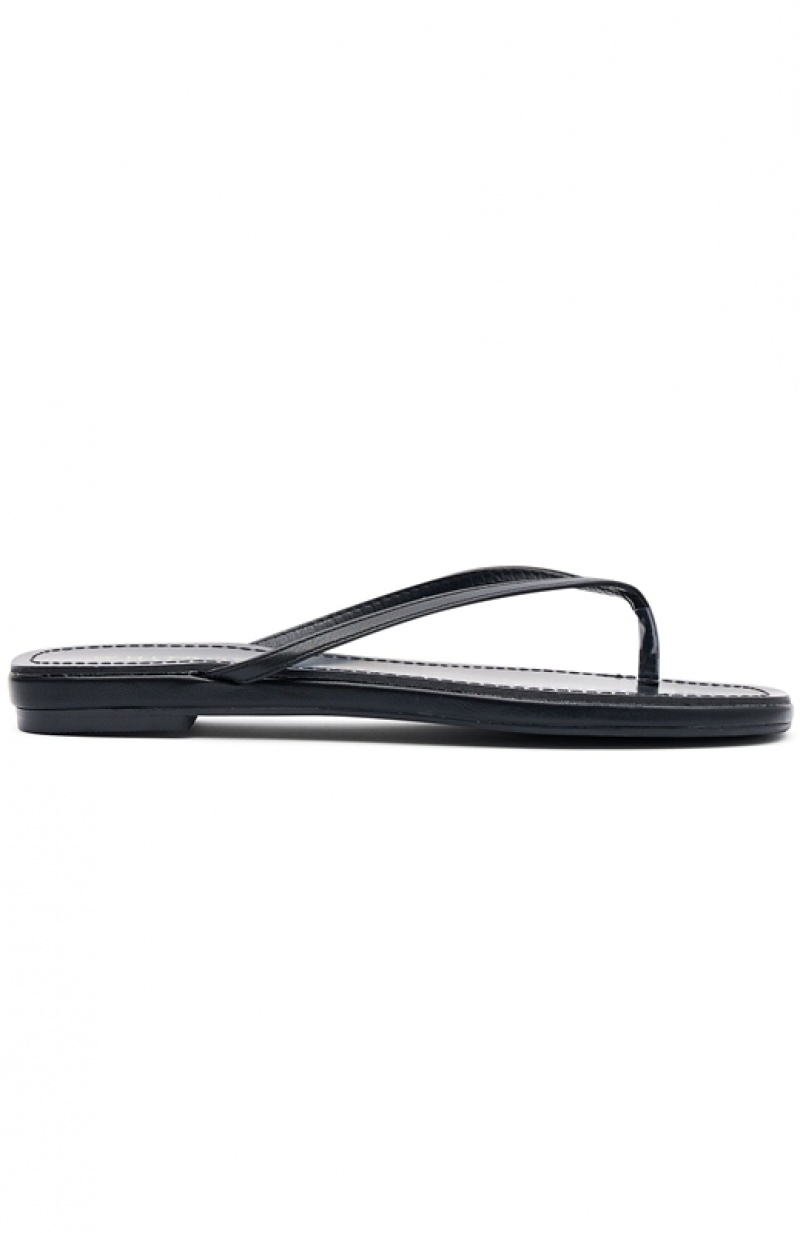 Women's White Fox Roma Thong Sandals Black | BTVO-05971