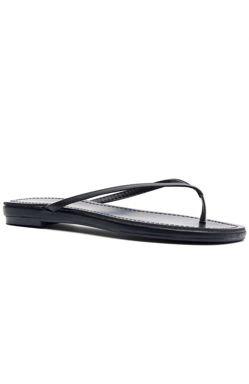 Women's White Fox Roma Thong Sandals Black | BTVO-05971