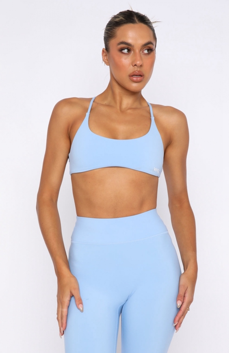 Women's White Fox She's Healthy Sports Bra Blue | CHWM-63702