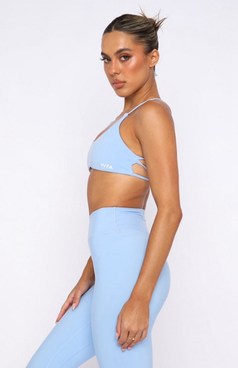 Women's White Fox She's Healthy Sports Bra Blue | CHWM-63702