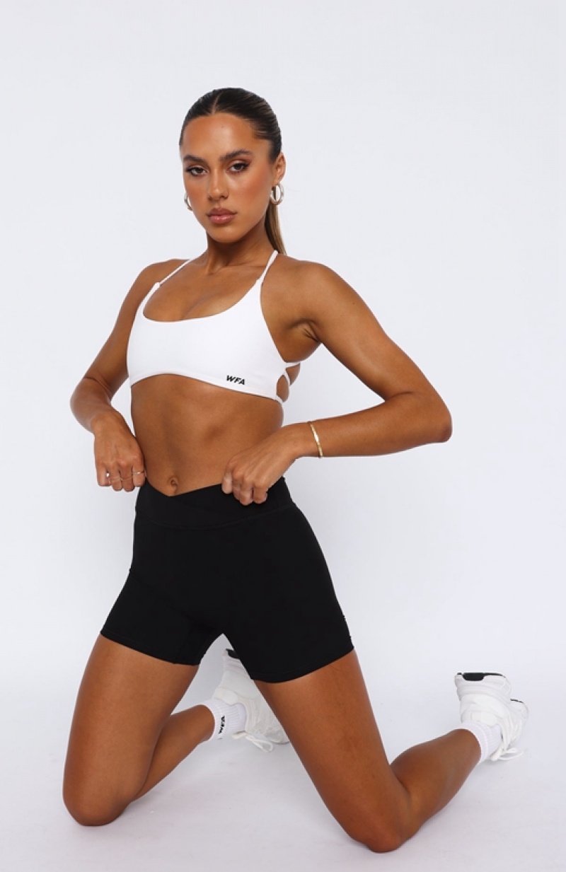 Women's White Fox She's Healthy Sports Bra White | TDMF-90218