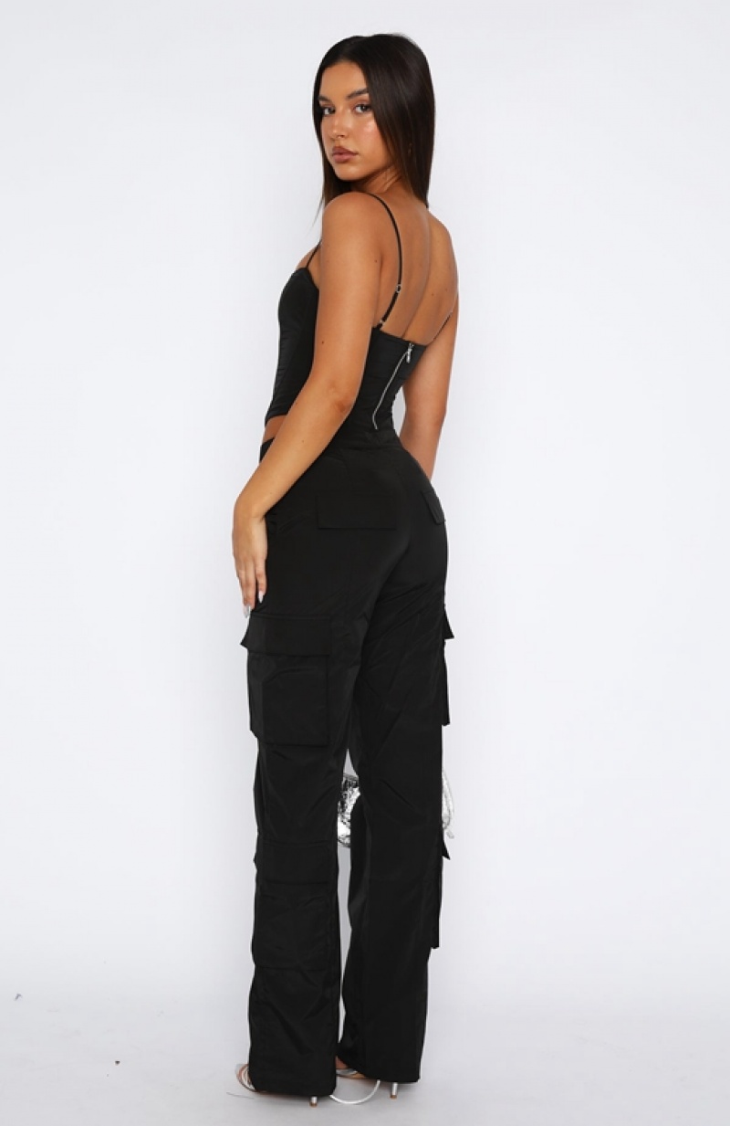 Women's White Fox Sound The Alarm Pants Black | EOCN-06483