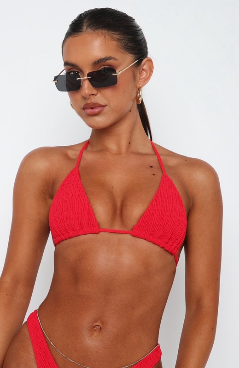 Women's White Fox St Lucia Bikini Tops Red | NEMJ-70463