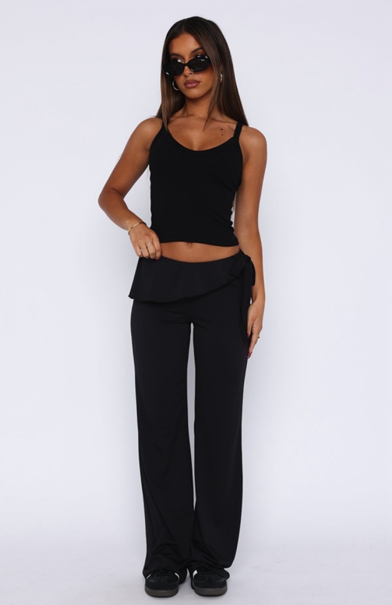 Women's White Fox Take Your Time Pants Black | YAFW-06247