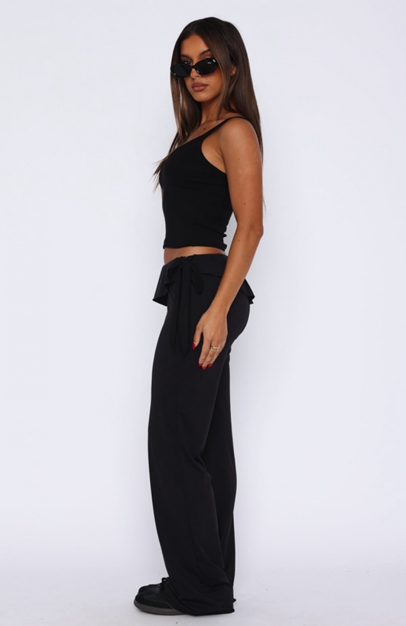 Women's White Fox Take Your Time Pants Black | YAFW-06247